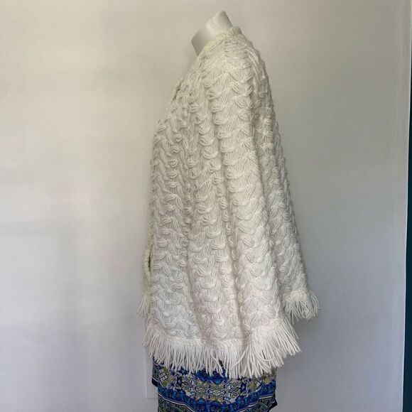 Artisan Vintage 50s 60s Knit Poncho Sweater Cape 70s - Picture 3 of 10